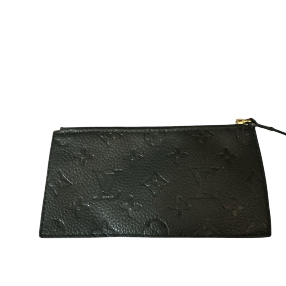 Louis Vuitton Black leather embossed pouch like new no call outs